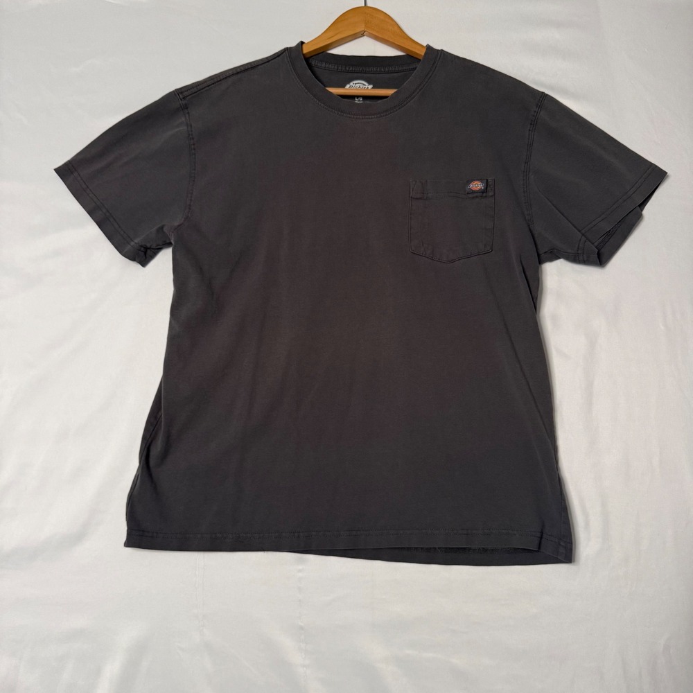 Dickies Men's Large Charcoal Gray Pocket T Shirt Faded Workwear Skater